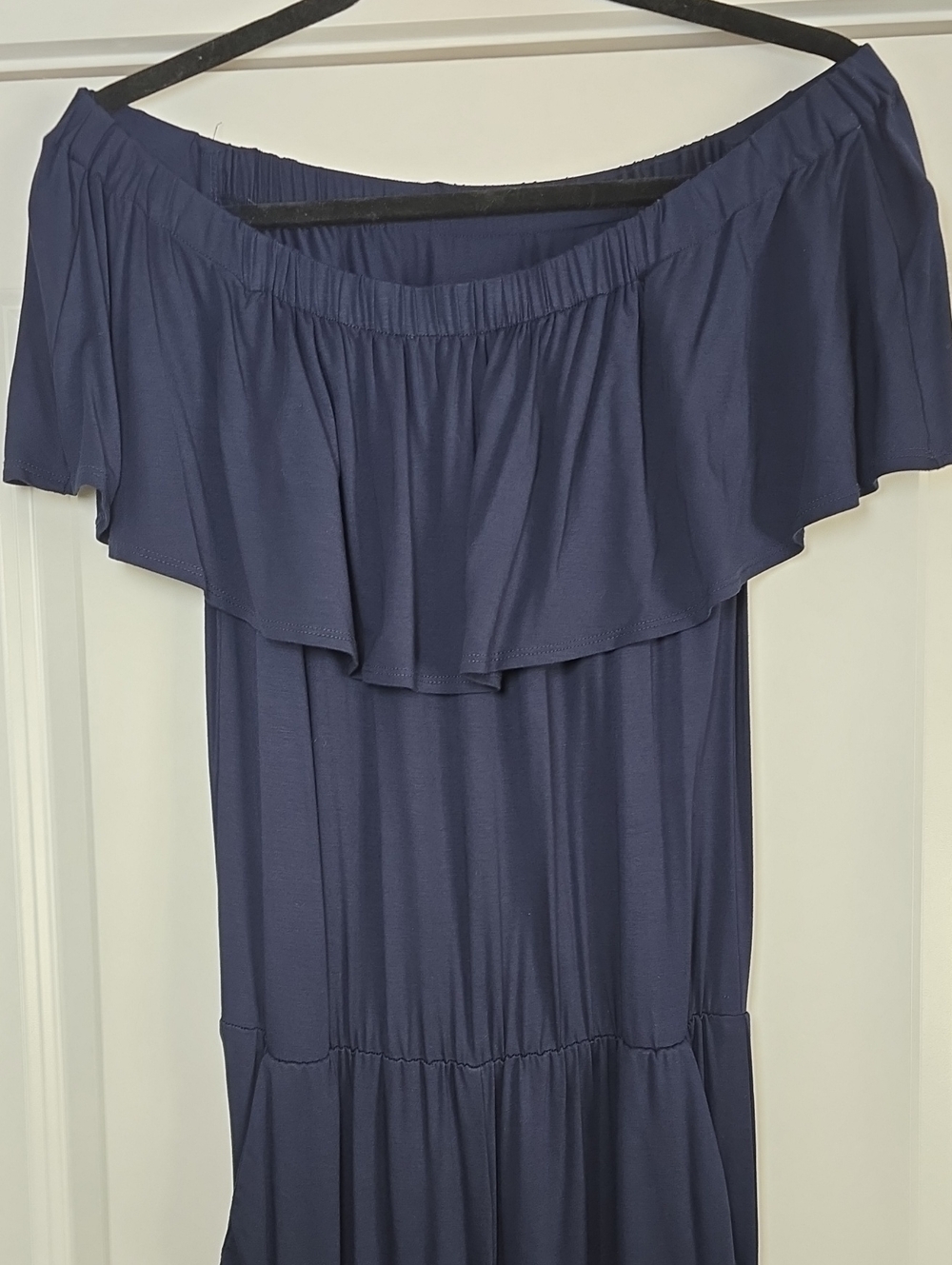 Trina Turk Off the Shoulder Navy Jumpsuit Women's Size XS - Picture 2 of 15